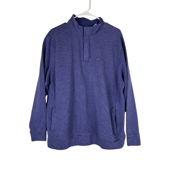 Tommy Bahama Sweater Mens Medium Purple Playa Tini Quarter Zip Mock Neck - Picture 7 of 15